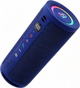 BassBloom Roar 3 Portable Bluetooth Speaker,IPX6 Waterproof,20W | Powerful Sound with JIKE Bass,24H Playtime,Bluetooth 5.4,RGB Lights,Wireless TWS Pairing,Outdoor for Camping