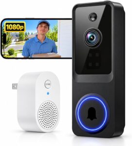 Cookedixo 1080P Video Doorbell Camera Wireless with Infrared Night Vision | Smart AI Human Detection, 2.4G Wi-Fi Only, 2-Way Audio, Cloud Storage, Home Security Doorbell, Battery Powered