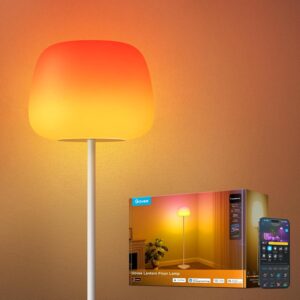 Govee Lantern Floor Lamp, Halo Gradient RGBIC Smart Corner Lamp for Bedroom | LuminBlend+, 1000K-10000K, Matter Compatible, 100+ Scene Modes, Music Sync, 1400lm, Modern Floor Lamps for Living Room, Black