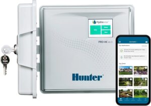 Hunter PRO-HC WiFi Sprinkler Controller, 12 Zone Smart Irrigation Timer | Indoor/Outdoor 12 station smart irrigation controller with Hydrawise app control, touchscreen, and weather-based scheduling
