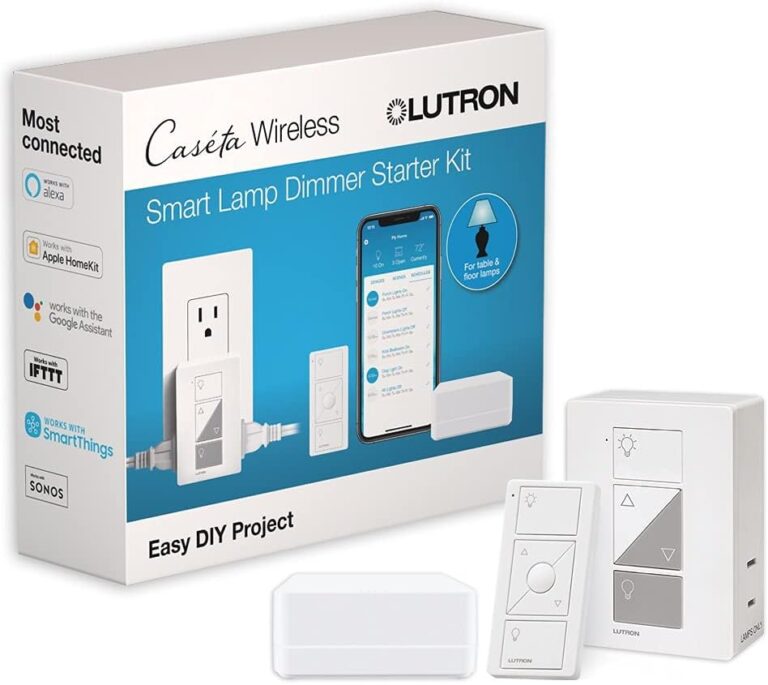 Lutron Caseta Smart Plug-In Lamp Dimmer (Smart Hub Required) for LED Bulbs | Smart Plug-In Lamp Dimmer controls multiple plug-in lamp fixtures concurrently, works with 100W dimmable LED, PD-3PCL-WH, White