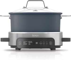 Ninja® PossibleCooker™ PRO 8-in-1, 8.5-qt, Sea Salt Gray, MC1001 | Replaces 14 appliances, Triple Fusion Heat®, slow cook, sauté, roast & steam, nonstick oven-safe pot to 500°F