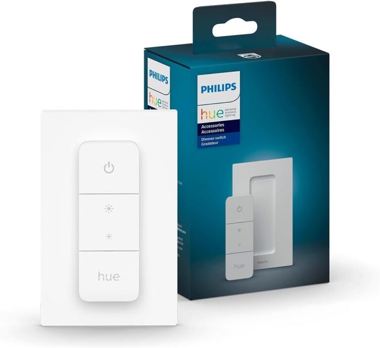 PHILIPS Hue Wireless Smart Light Switch Button, White, 1 Pack, Portable and Battery Powered, Smart Home Control, Requires Hue Bridge, Easy, No-Wire Installation