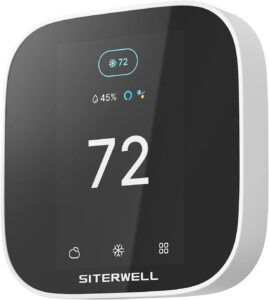 Siterwell Smart Thermostat WiFi Programmable Thermostat for Home | Compatible with Alexa and Google Assistant,App & Voice‑Controlled Touch‑Screen HVAC