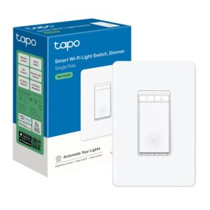 Tapo Smart Dimmer Switch, Single Pole, Need Neutral Wire, S500D(4-Pack) | 2.4GHz Wi-Fi Light Switch Compatible with Alexa and Google Home, UL Certified, No Hub Required, White