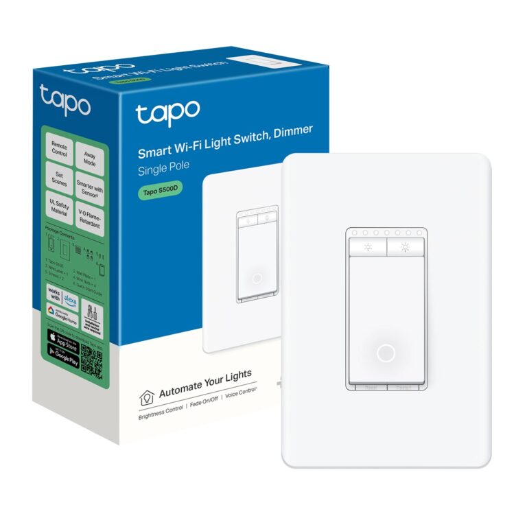 Tapo Smart Dimmer Switch, Single Pole, Need Neutral Wire, S500D(4-Pack) | 2.4GHz Wi-Fi Light Switch Compatible with Alexa and Google Home, UL Certified, No Hub Required, White