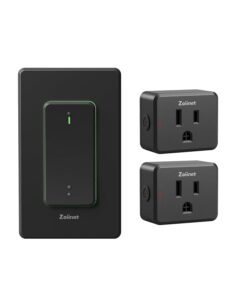 Zoiinet 2-Gang Remote Control Outlet Plug Switches, Upgrade Dual Switch Design, Removable Double Wireless Light Switches, No Wiring No WiFi, 300 ft, 15A/1500W, Expandable, for Household Appliances
