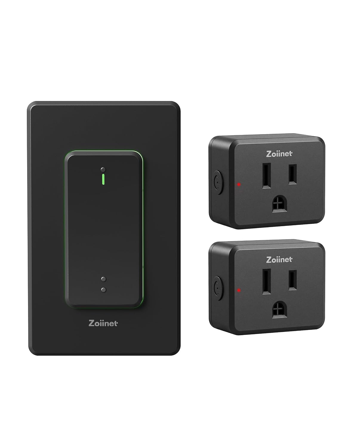 Zoiinet 2-Gang Remote Control Outlet Plug Switches, Upgrade Dual Switch Design, Removable Double Wireless Light Switches, No Wiring No WiFi, 300 ft, 15A/1500W, Expandable, for Household Appliances